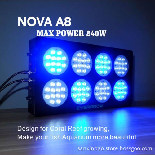 Dimmable Nova A8 Blue Moon LED Coral Reef Aquarium Lights